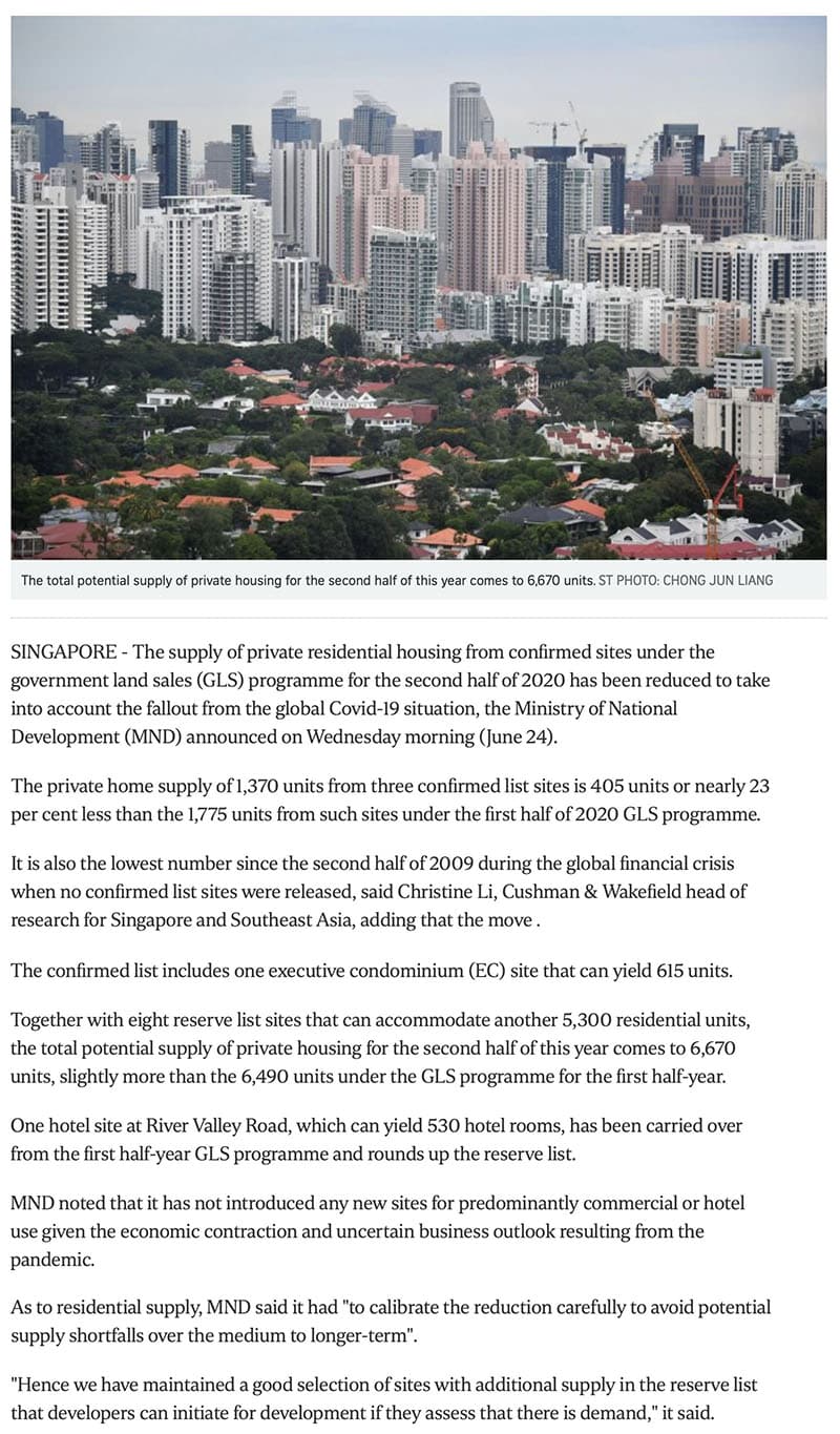 K Suites - Govt cuts private housing supply from confirmed land sale sites due to Covid-19 fallout -1