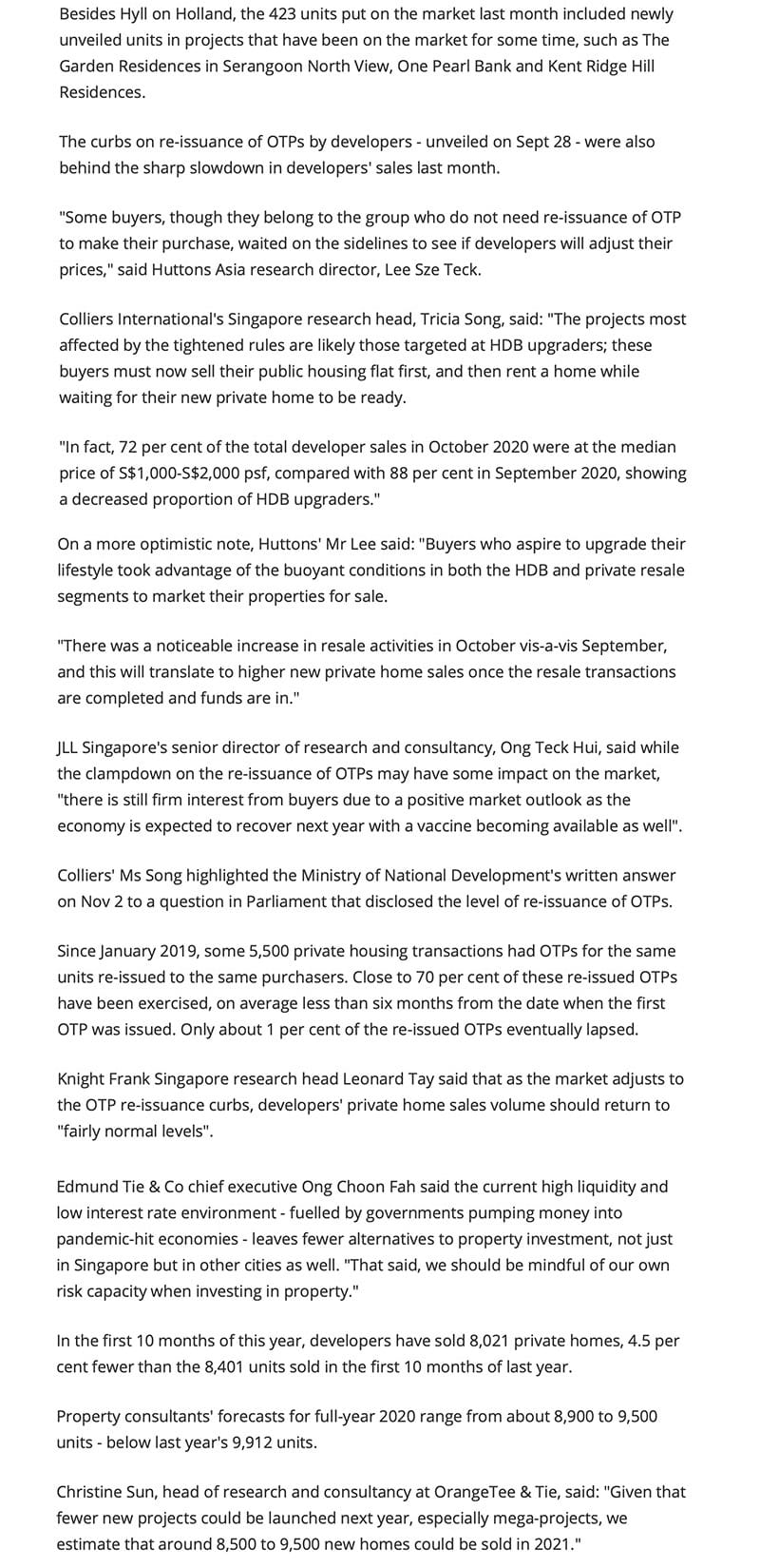 K Suites - New home sales set to rise after falling in Oct on fewer launches, options curb 2